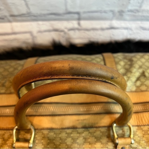 CELINE Brown Canvas + Leather Boston Bag - Picture 2 of 11